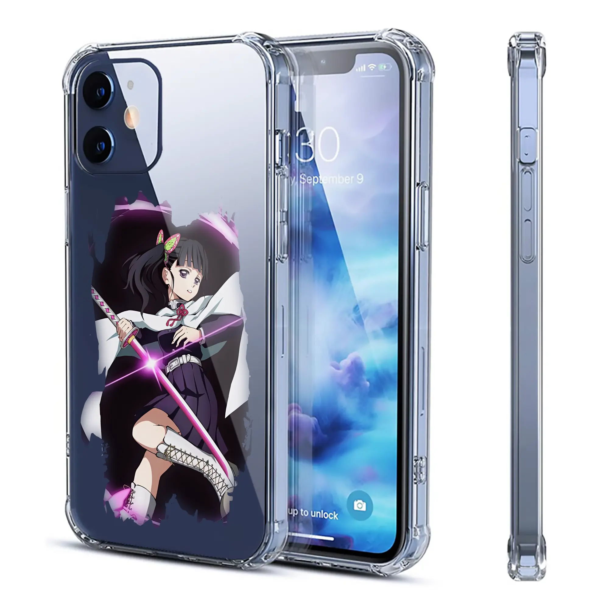 鬼滅の刃 グッズ,栗花落 カナヲ - IPhone 12シリーズ対応 ・ 透明スマホケース ・ クリアソフトケース ・ TPU素材 ・ 耐衝撃 ・ 高密着 ・ 防汚 防指紋 ・ 簡単着脱